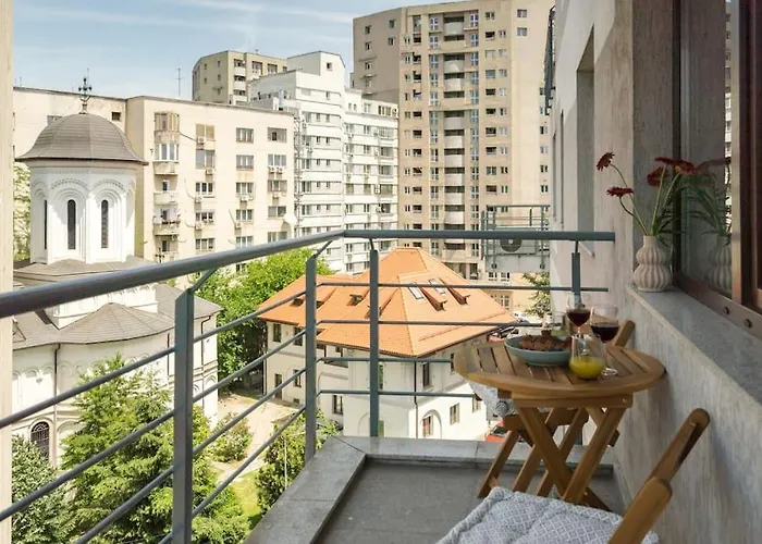 Bright 1br Flat - New Midtown Building + Terrace Apartament Bucureşti